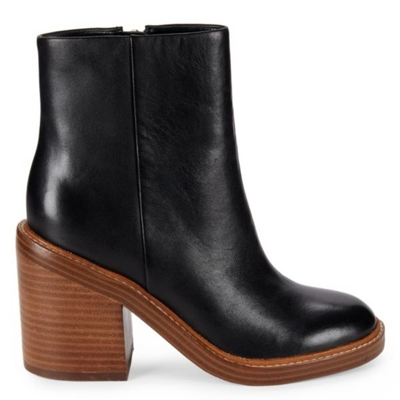 New! Marc Fisher ML Haleena Black Leather Ankle Boots - Size 9🫧 - Picture 2 of 7